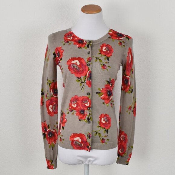 Boden Sweaters - Boden Floral Rose Wool Cardigan Sweater - 4